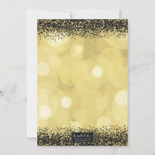 Glam Sweet 16, zwart en geel Kaart (Achterkant)
