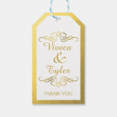 Glam Swirly Flourish Gold Foil Dank u Cadeaulabel (Achterkant)