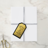 Glam Swirly Flourish Gold Foil Dank u Cadeaulabel (Met Touw)