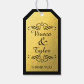 Glam Swirly Flourish Gold Foil Dank u Cadeaulabel (Achterkant)