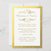 Glam Swirly Flourish Gold Foil Outline Bruiloft Kaart (Voorkant)