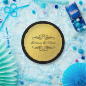 Glam Swirly Flourish Gold Foil Outline Bruiloft Papieren Bordje (Feest)