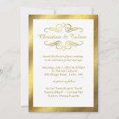 Glam Swirly Flourish Gold Foil Outline Weddenschap Kaart (Voorkant)