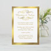 Glam Swirly Flourish Gold Foil Outline Weddenschap Kaart (Staand voorkant)