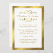 Glam Swirly Flourish Gold Foil Outline Weddenschap Kaart (Voorkant / Achterkant)
