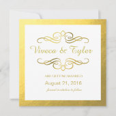Glam Swirly Flourish Gold Foil Save the Date (Voorkant)