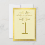 Glam Swirly Flourish Gold Foil Table Kaarten | ivo (Achterkant)
