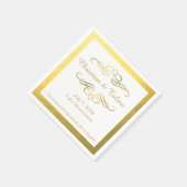 Glam Swirly Flourish Gold Outline Wedding Servet (Hoek)