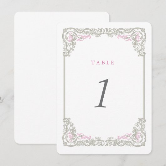 Glam Table Number Kaarten (Voorkant / Achterkant)