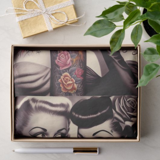  Glam Tattoo Pinups Tissuepapier (Geschenk)