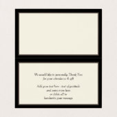 Glam Taupe Zwart + Goud Gestreept Dank u kaart Visitekaartje (Binnenkant ongevouwen)