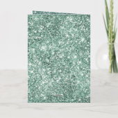 Glam Teal Aqua Dennengroen Glitzy Glitter Kaart (Achterkant)