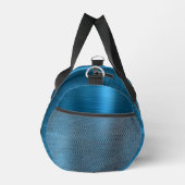 Glam Teal Blau Geborsteld Metaal Witte Monogram Plunjezak (Rechts)