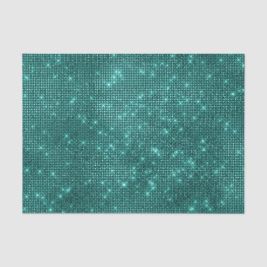 Glam teal lovertjes tissuepapier (Voorkant)