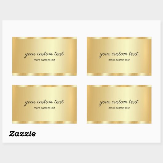Glam Template Gold Your Custom Text Typography Rechthoekige Sticker (Vel)