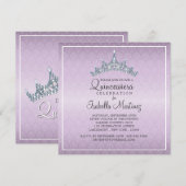 Glam Tiara Quinceanera Celebratie Uitnodiging (Voorkant / Achterkant)