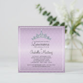 Glam Tiara Quinceanera Celebratie Uitnodiging (Staand voorkant)