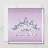 Glam Tiara Quinceanera Celebratie Uitnodiging (Achterkant)