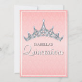 Glam Tiara Quinceanera Celebratie Uitnodiging (Achterkant)