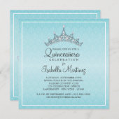 Glam Tiara Quinceanera Celebratie Uitnodiging (Voorkant / Achterkant)