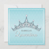 Glam Tiara Quinceanera Celebratie Uitnodiging (Achterkant)