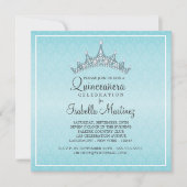 Glam Tiara Quinceanera Celebratie Uitnodiging (Voorkant)