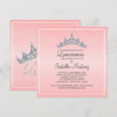 Glam Tiara Quinceanera Celebratie Uitnodiging (Voorkant / Achterkant)