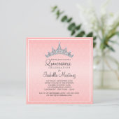 Glam Tiara Quinceanera Celebratie Uitnodiging (Staand voorkant)
