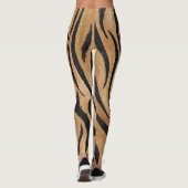 Glam Tiger print Wild Cat Animal Patroon Faux Gold Leggings (Achterkant)