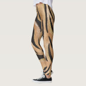 Glam Tiger print Wild Cat Animal Patroon Faux Gold Leggings (Links)