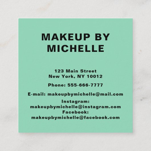 Glam Trendy Modern Artistic Professional Vierkante Visitekaartje (Achterkant)