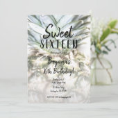Glam Tropische anananas Sweet 16 Birthday Party Kaart (Staand voorkant)