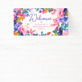 Glam Tuin Waterverf Bloemen 30e Verjaardagsfeest Spandoek (Insitu)