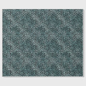 Glam Turquoise Blauwgroen blauwe luipaard afdrukke Cadeaupapier (Vlak)