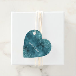 Glam Turquoise Blauwgroen Blue Glitter Bedankjes Labels