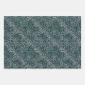 Glam Turquoise Blauwgroen Blue Leopard Print Glitt Inpakpapier Vel (Voorkant)