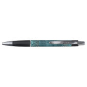 Glam Turquoise Blauwgroen Blue Leopard Print Glitt Pen (Achterkant)