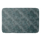 Glam Turquoise Blauwgroen Blue Leopard Print Ombre Badmat (Voorkant)