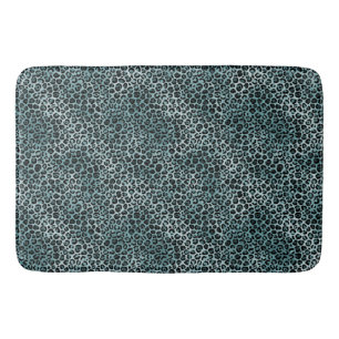 Glam Turquoise Blauwgroen Blue Leopard Print Ombre Badmat