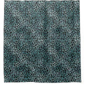 Glam Turquoise Blauwgroen Blue Leopard Print Ombre Douchegordijn (Voorkant)