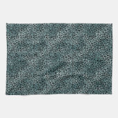 Glam Turquoise Blauwgroen Blue Leopard Print Ombre Theedoek (Horizontaal)