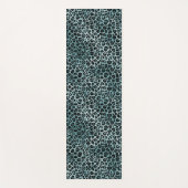Glam Turquoise Blauwgroen Blue Leopard Print Ombre Yogamat (Voorkant)