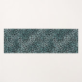 Glam Turquoise Blauwgroen Blue Leopard Print Ombre Yogamat (Voorkant (horizontaal))