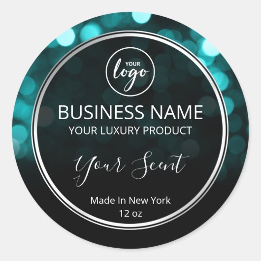 Glam Turquoise en Silver Body Butter Labels (Voorkant)