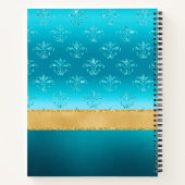Glam Turquoise Gold Glitter Elegant - Speciaal Notitieboek (Achterkant)