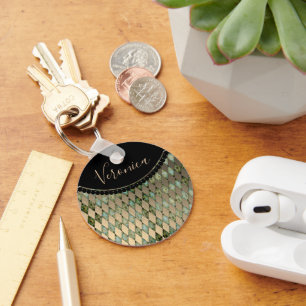 Glam Turquoise Harlequin Persoonlijke Sleutelhange Sleutelhanger