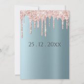 Glam turquoise roze gouden glitters glazuur trouw Kaart (Achterkant)