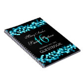 Glam Turquoise uit Hollywood 16 Party Guestbook Notitieboek (Rechterzijde)