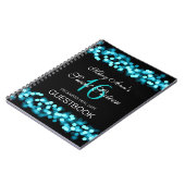 Glam Turquoise uit Hollywood 16 Party Guestbook Notitieboek (Linkerzijde)