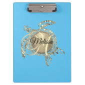 Glam Turtle Monogram Klembord (Voorkant)